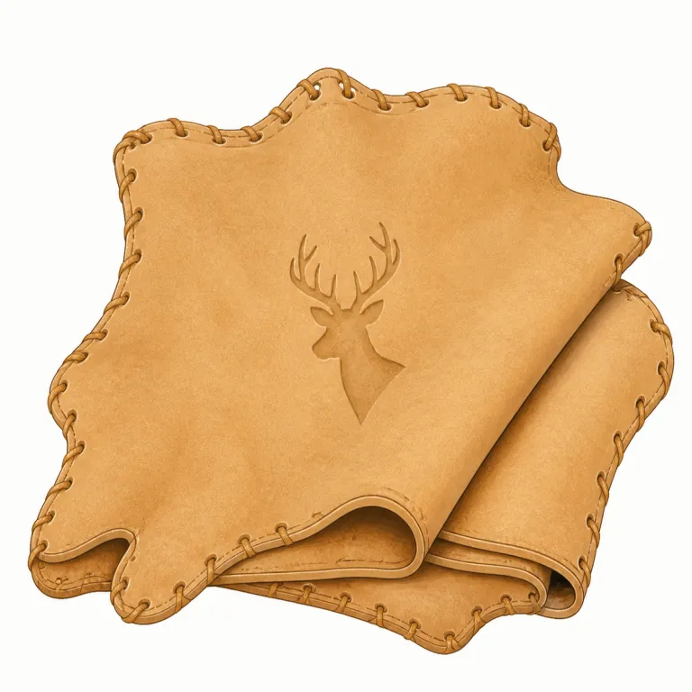 deerskin（鹿革・名詞）の覚え方イラスト — deer（鹿）+ skin（皮）で、そのまま意味が見える複合語として覚えるのが最短です