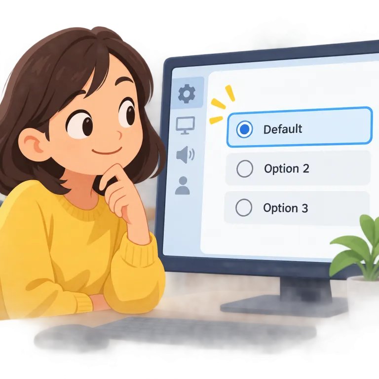 default（初期設定、既定値・noun）の覚え方イラスト