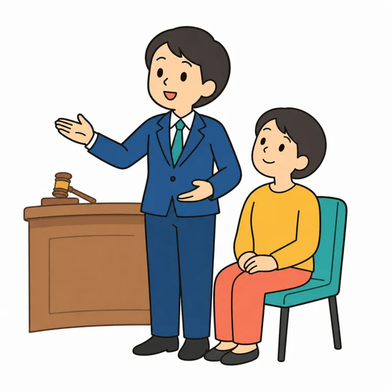 defence（弁護・noun）の覚え方イラスト