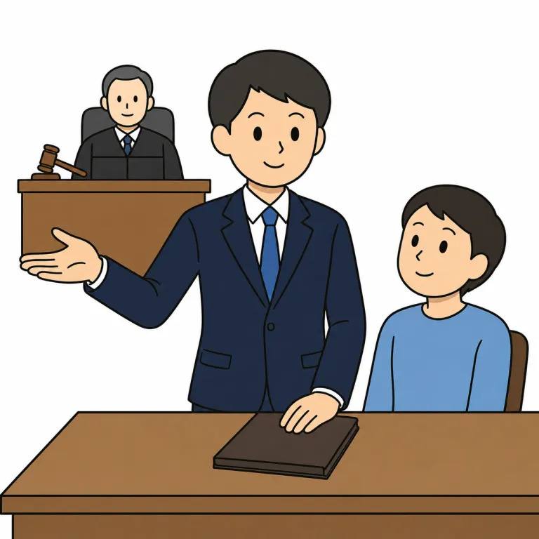 defender（弁護人・noun）の覚え方イラスト