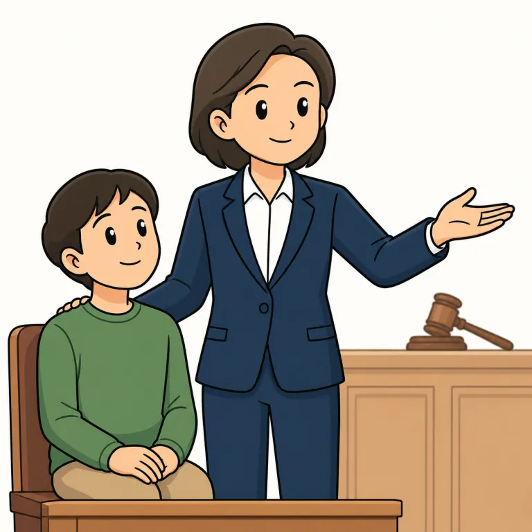 defense（弁護・noun）の覚え方イラスト