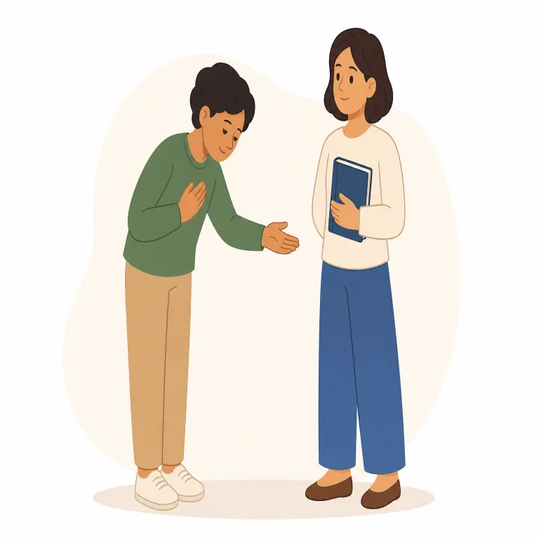 deference（敬意・名詞）の覚え方イラスト — defer to A で「Aの判断に従う・譲る」を知っていると覚えやすいです