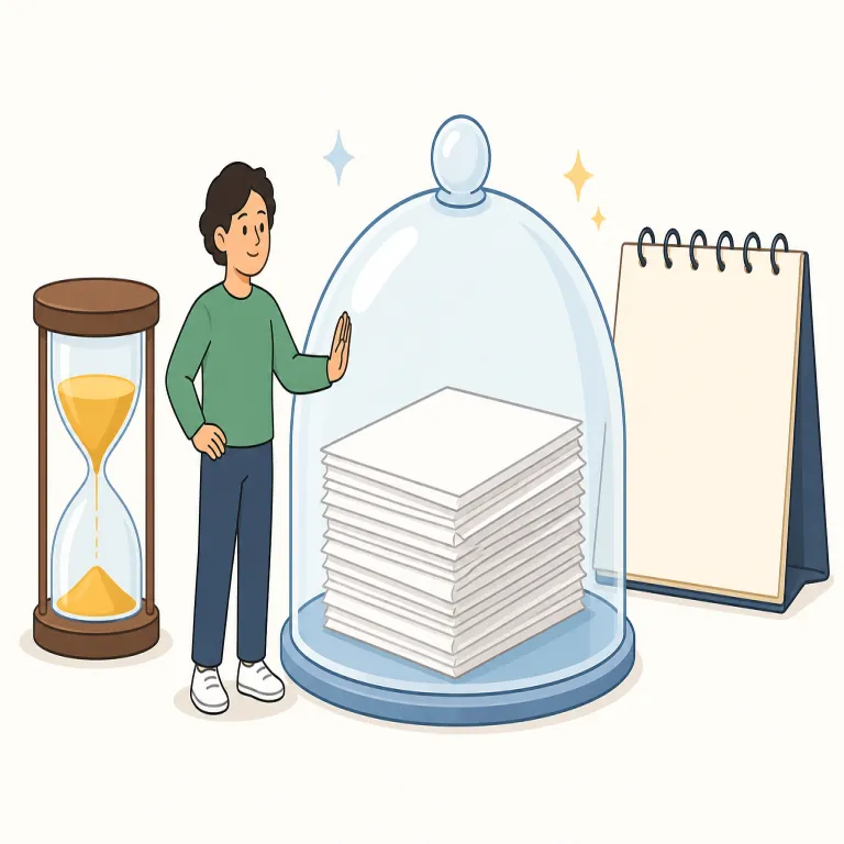 deferment（延期・名詞）の覚え方イラスト — このエントリでは deferment を「猶予」ではなく、予定された行為や義務を後の時期へ移す「延期」として覚える