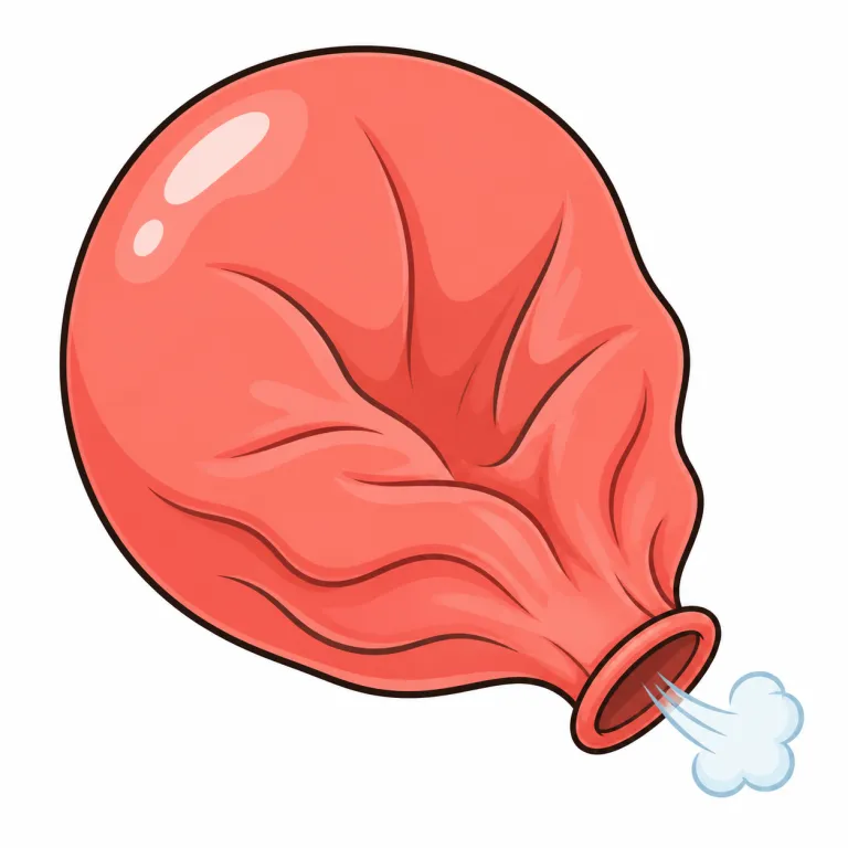 deflation（収縮、しぼみ・noun）の覚え方イラスト