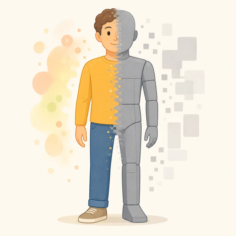 dehumanising（人間性を奪う、非人間的な・形容詞）の覚え方イラスト — human「人間」、humane「人道的」が分かれば覚えやすい語です