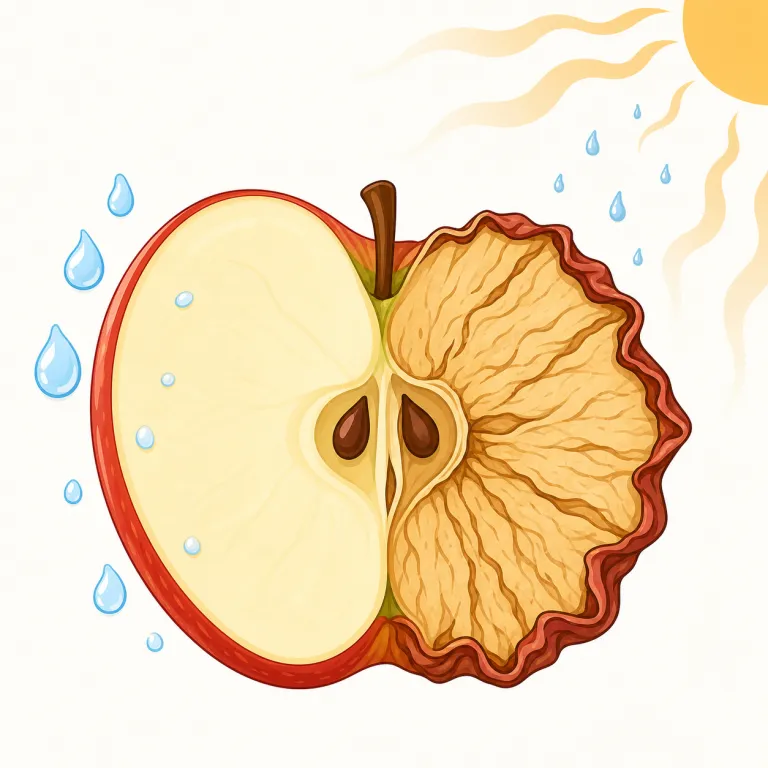 dehydrating（脱水する・動詞）の覚え方イラスト — この「脱水する」は、体や物質から必要な水分が失われる意味に注目して覚えます