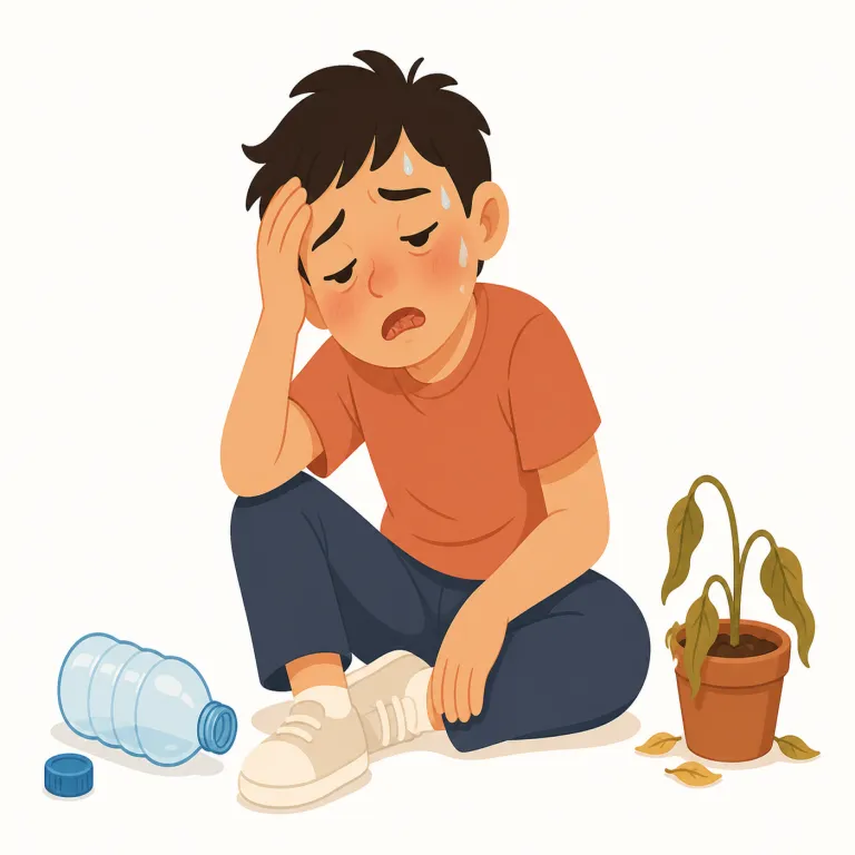 dehydrationの覚え方イラスト