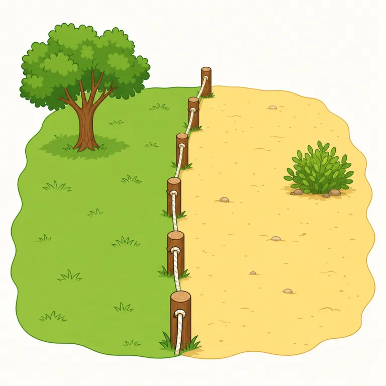 demarcation（境界線・名詞）の覚え方イラスト — まず core は mark