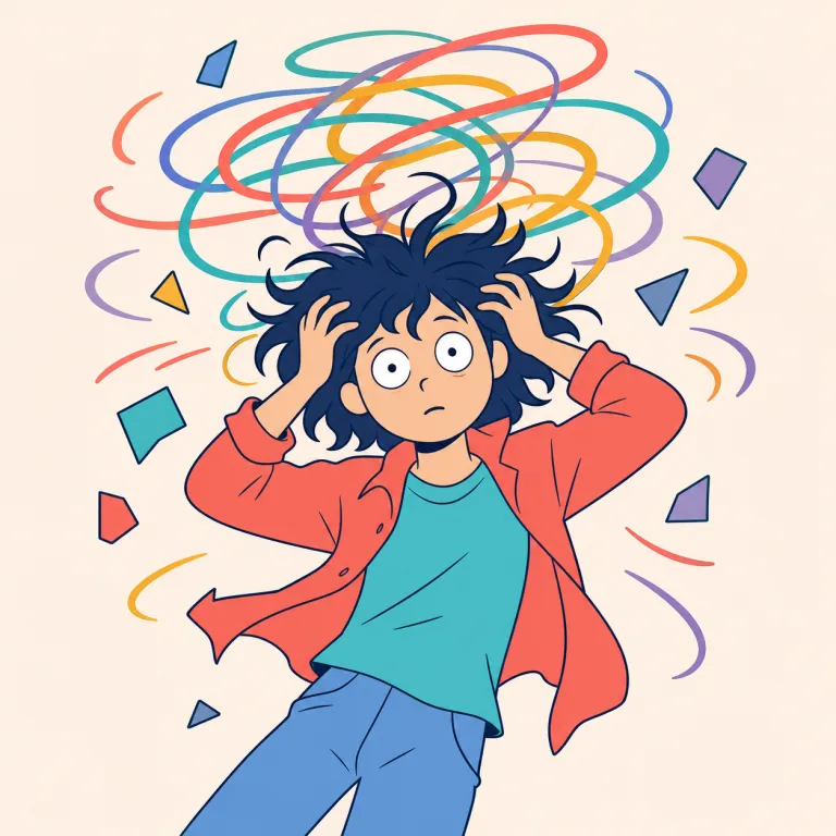 demented（狂気じみた、正気を失った・形容詞）の覚え方イラスト — mental が崩れた状態と見ると覚えやすい