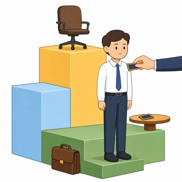 demote（降格する・動詞）の覚え方イラスト — promote（昇進させる）を知っていれば、その反対として覚えるのが最短です