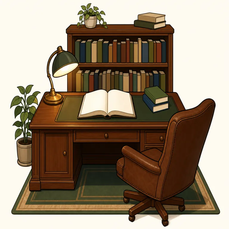 den（書斎・noun）の覚え方イラスト