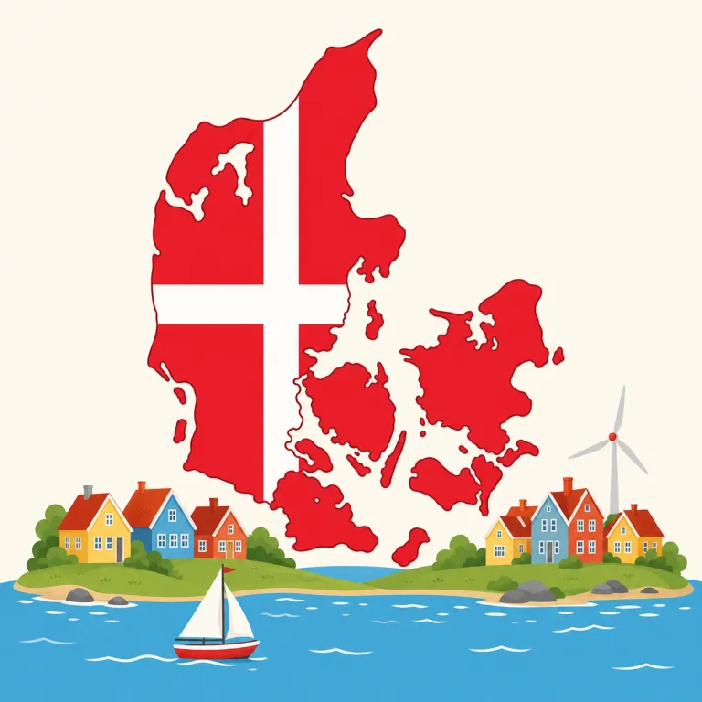 denmark（デンマーク）の覚え方イラスト — Denmark は単独で「国名」として覚えるより、Danish（デンマークの・デンマーク人・デンマーク語）と対にすると記憶に残りやすいです