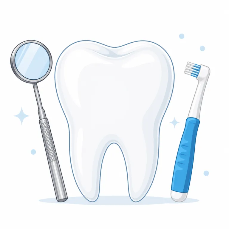 dental（歯の、歯科の・形容詞）の覚え方イラスト — dental は、まず知っている dentist（歯医者）とセットで覚えると定着しやすいです