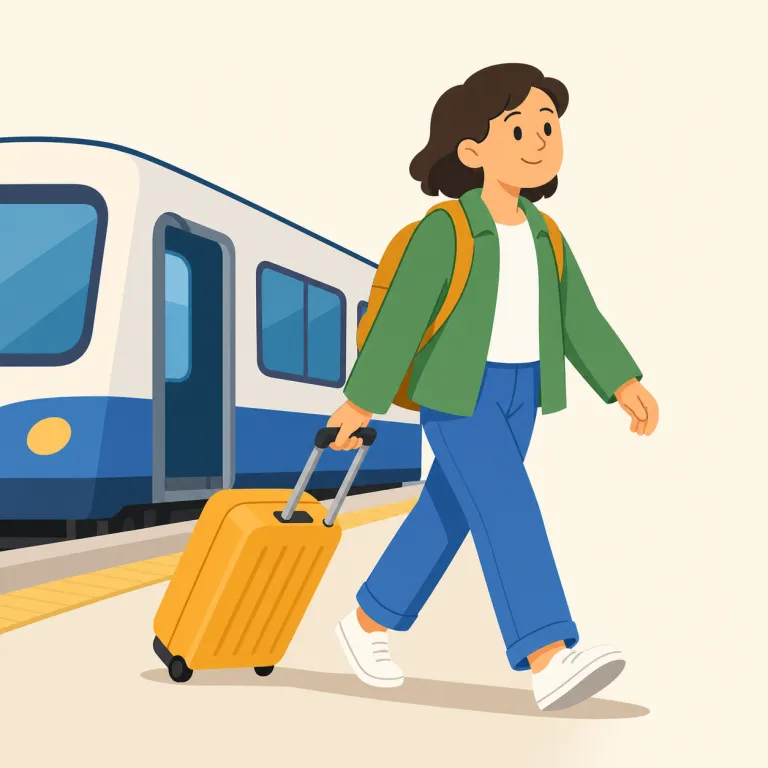 depart（出発・動詞）の覚え方イラスト — depart は leave より少し硬く、時刻表・アナウンス・旅行文脈で見える語