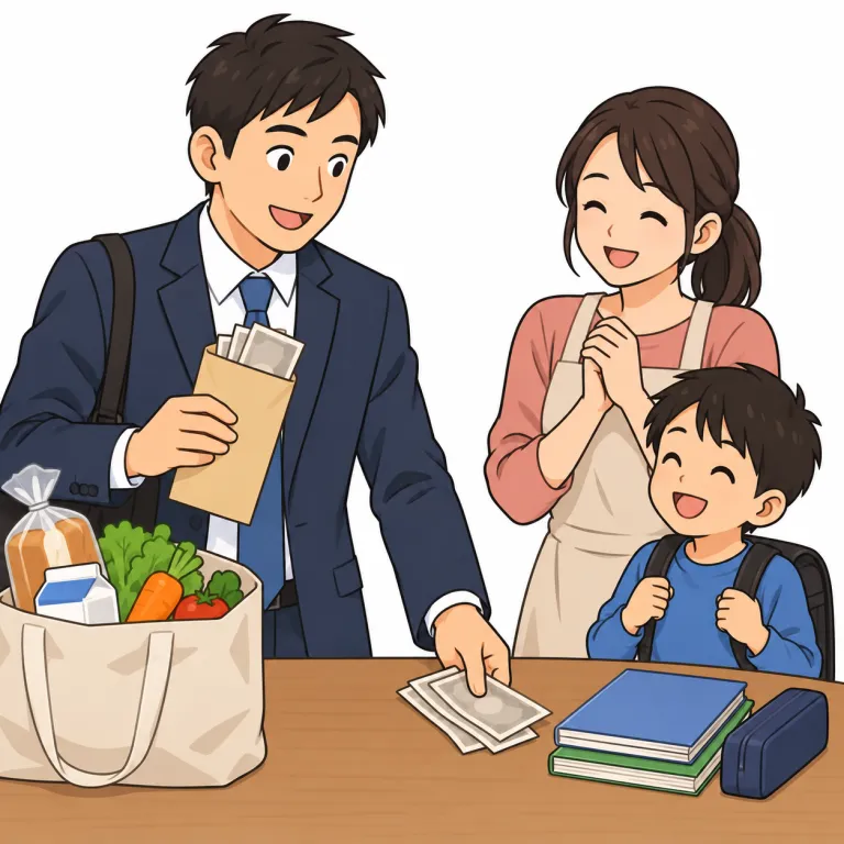 dependent（扶養家族・noun）の覚え方イラスト