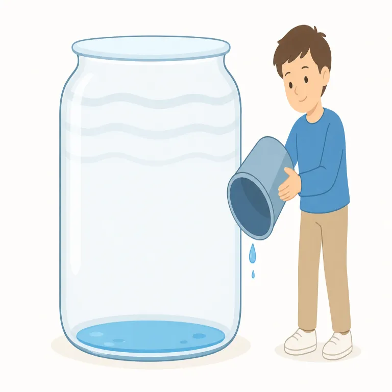 deplete（使い果たす、著しく減らす・動詞）の覚え方イラスト — complete と見比べると、語尾の -plete が共通で「中身が満ちている状態」を連想しやすいです