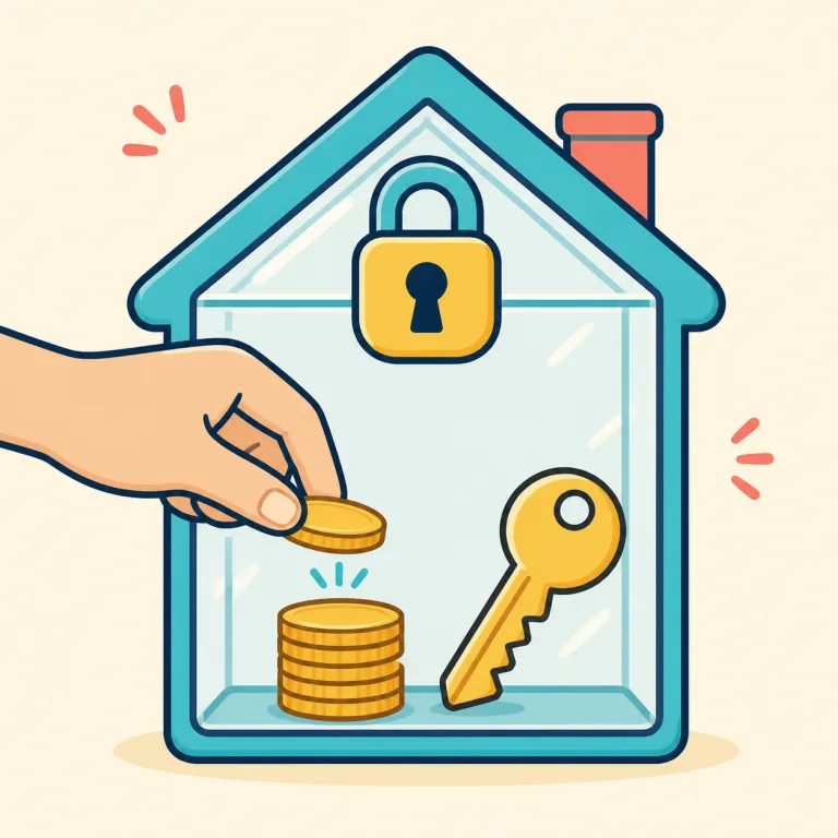 deposit（手付金、保証金・noun）の覚え方イラスト