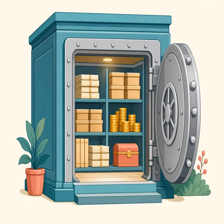 depository（保管所・名詞）の覚え方イラスト — deposit を知っていれば覚えやすい語