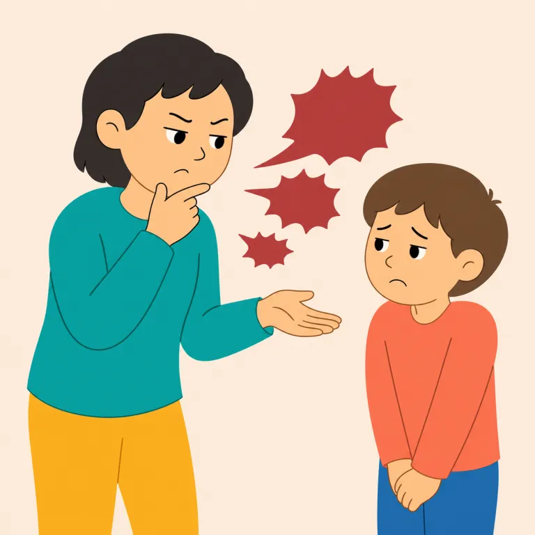 deprecatingly（非難がましく・副詞）の覚え方イラスト — deprecate「価値を低く見る、非難する」＋ -ing ＋ -ly と捉え、「低く評価する態度で」と覚えましょう