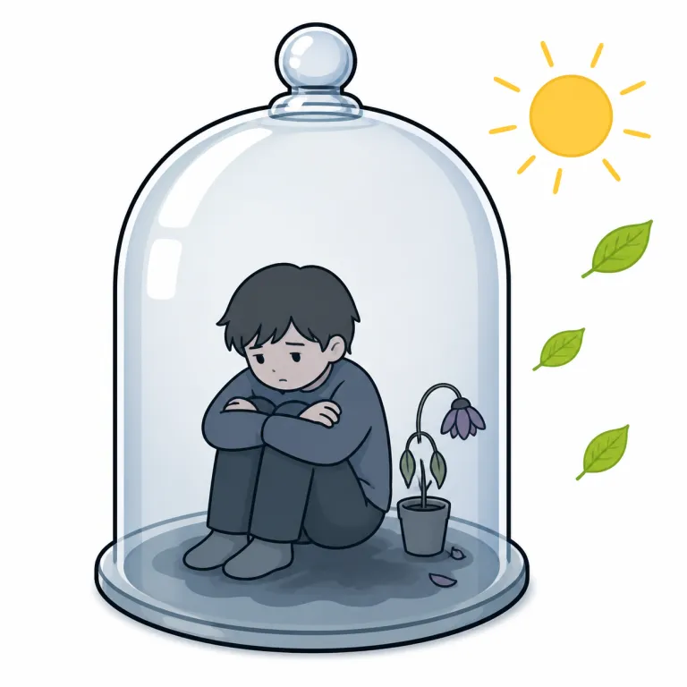 depressed（うつ状態の・adjective）の覚え方イラスト