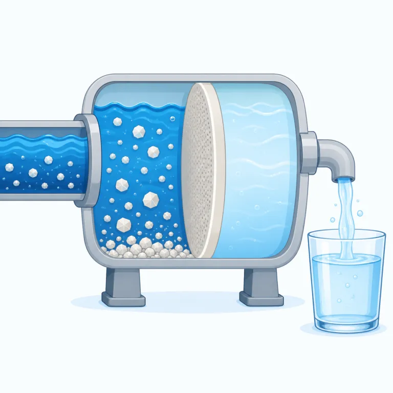 desalination（脱塩・名詞）の覚え方イラスト — `de-` は「取り除く」、`sal` は `salt`、`-ation` は「処理・過程」と見れば、`desalination` は「塩を取り除く処理」とそのまま読めます