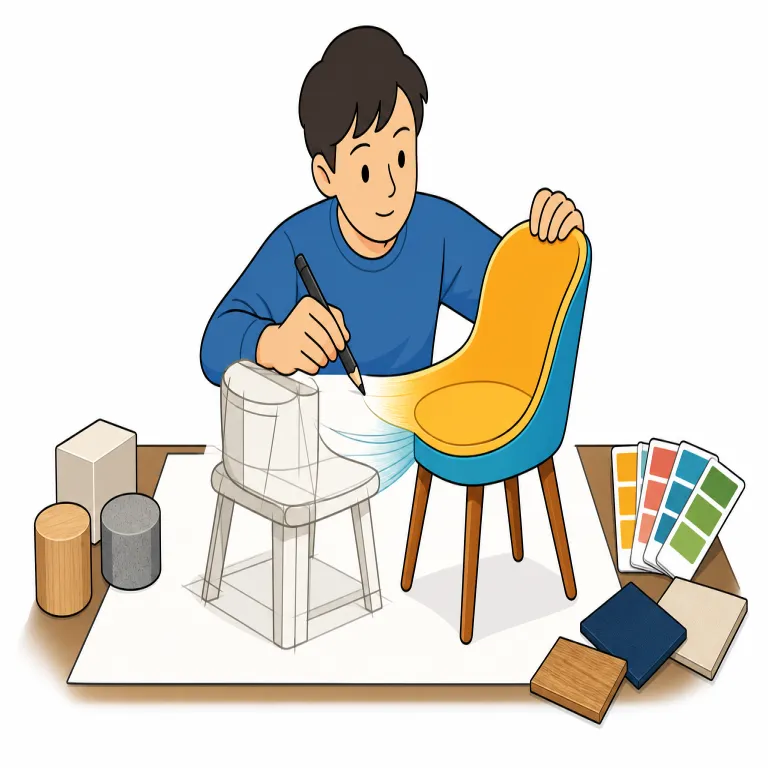 design（デザインする・verb）の覚え方イラスト