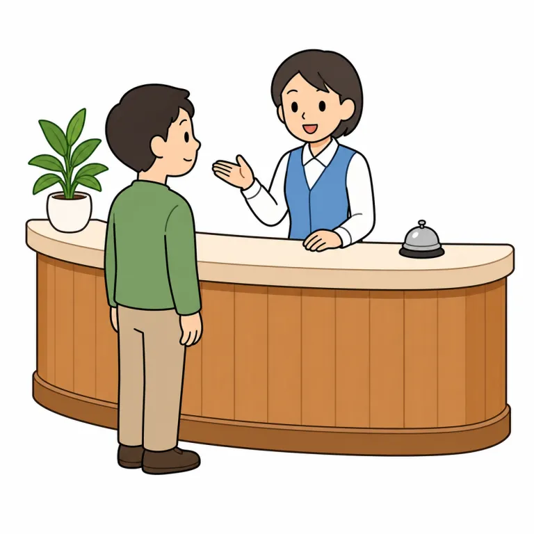 desk（受付・noun）の覚え方イラスト