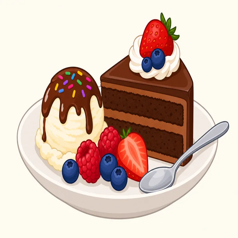 dessert（デザート・名詞）の覚え方イラスト