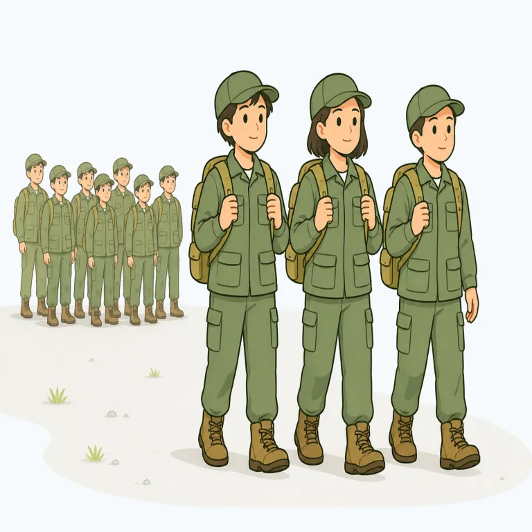detachment（分遣隊・noun）の覚え方イラスト