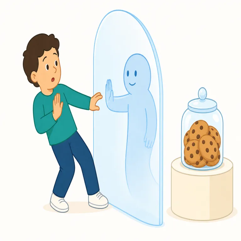 deter（抑止する・動詞）の覚え方イラスト — このエントリの deter は「個人を思いとどまらせる」基本義ではなく、犯罪・侵入・攻撃などを制度や装置で未然に抑える「抑止する」の意味に寄せて覚えます
