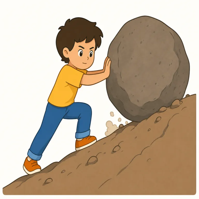 determined（決心した・形容詞）の覚え方イラスト — このエントリでは determined を「決心した、心を決めた」という状態として覚えます