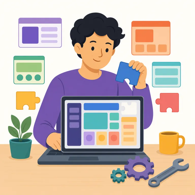 developer（開発者・名詞）の覚え方イラスト — developer は develop「開発する」+ -er「する人」