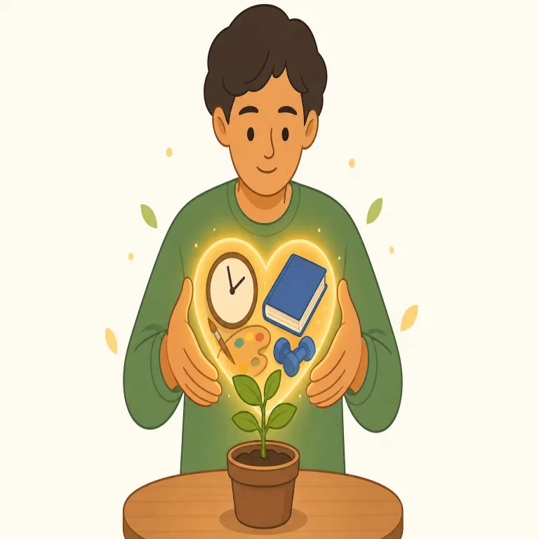 devote（捧げる・動詞）の覚え方イラスト — この「捧げる」は、時間や労力を単に「充てる」意味よりも、人生・心・力を相手や目的に深く差し出す感覚で覚える