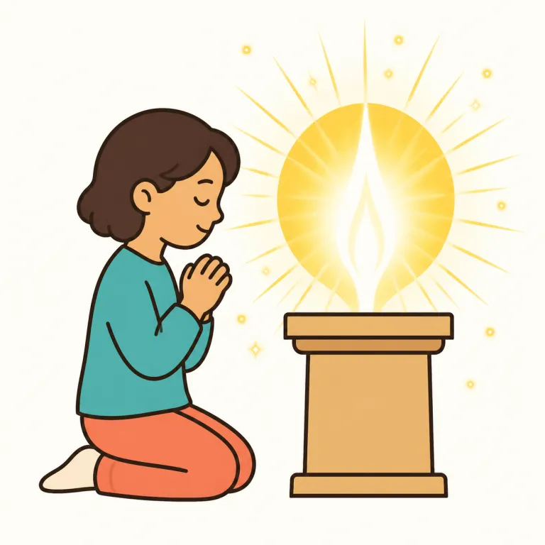 devotion（信仰心・noun）の覚え方イラスト