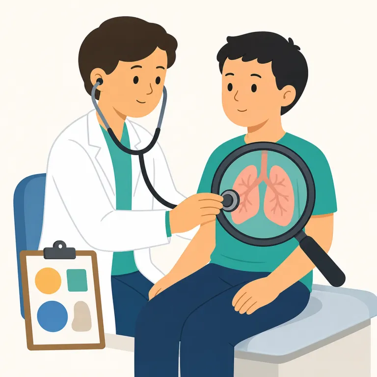 diagnose（症状から病気を判定する・動詞）の覚え方イラスト