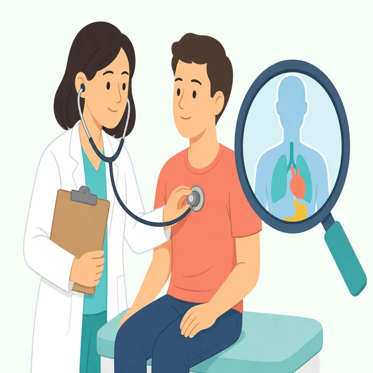 diagnosis（診断・名詞）の覚え方イラスト — まず diagnose（診断する）を知っていれば、その名詞形が diagnosis だと押さえるのが近道です