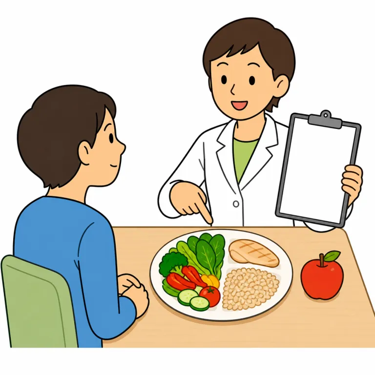 dietician（栄養士・noun）の覚え方イラスト