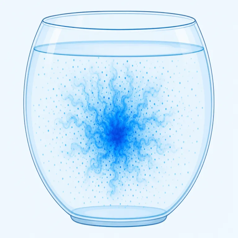 diffusing（拡散する・動詞）の覚え方イラスト — diffusing は「一点に集まっていたものが、じわっと周囲へ広がる」イメージで覚えるとよいです