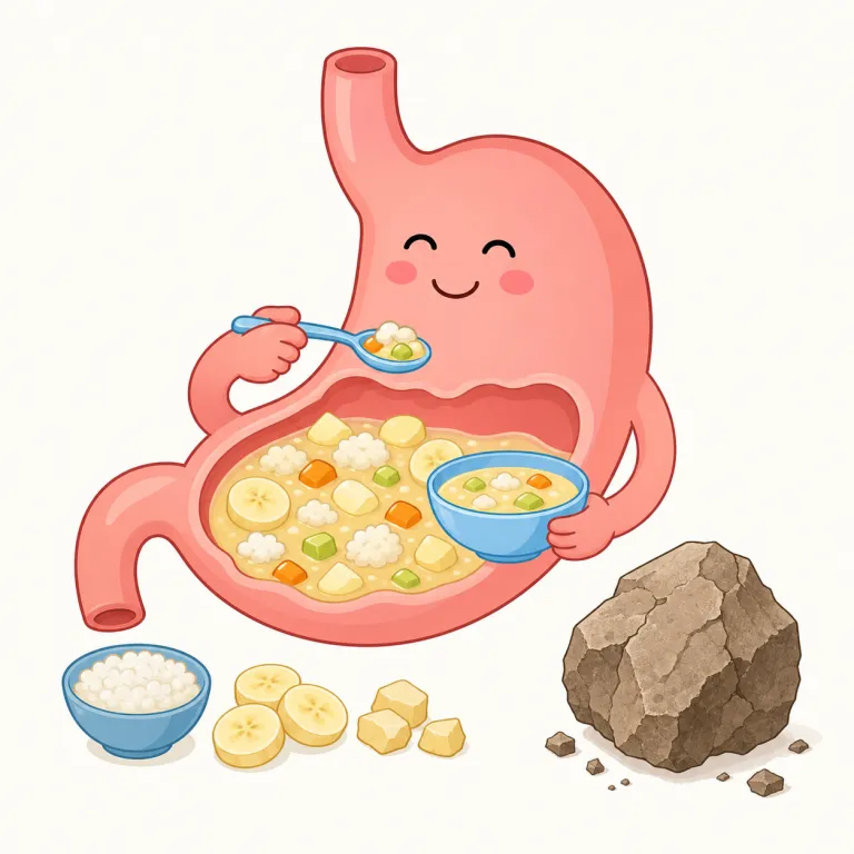 digestible（消化可能な・形容詞）の覚え方イラスト — digestible は digest「消化する」+ -ible「〜できる」で、「体が分解して吸収できる」という形容詞です