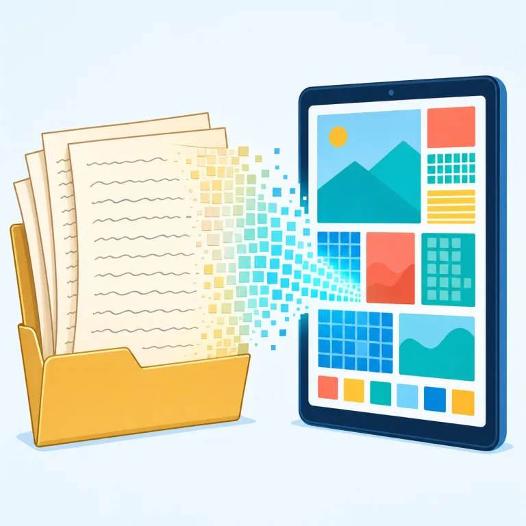 digitalize（デジタル化する・動詞）の覚え方イラスト — digital＋-ize「〜化する」と分け、「デジタル技術を導入して仕組みを変える」と覚えると定着しやすいです