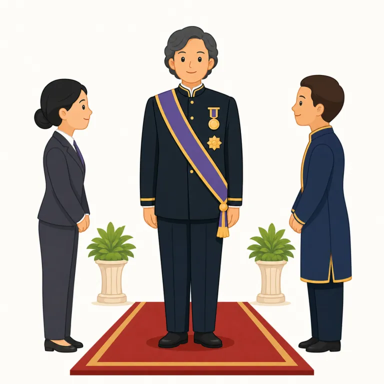 dignitary（高官・名詞）の覚え方イラスト — dignity（尊厳・品位）を知っていると覚えやすい語
