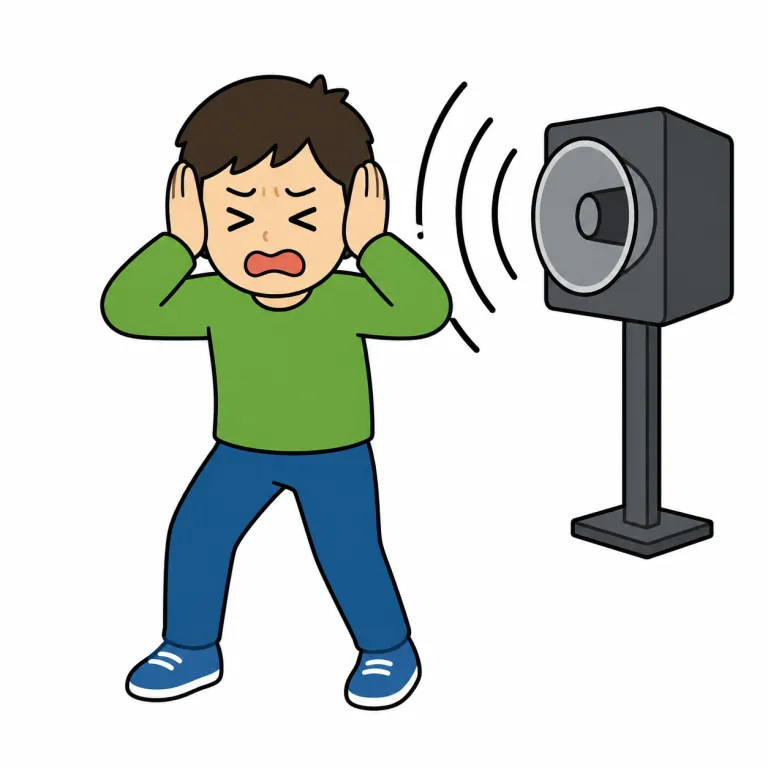 din（騒音・noun）の覚え方イラスト