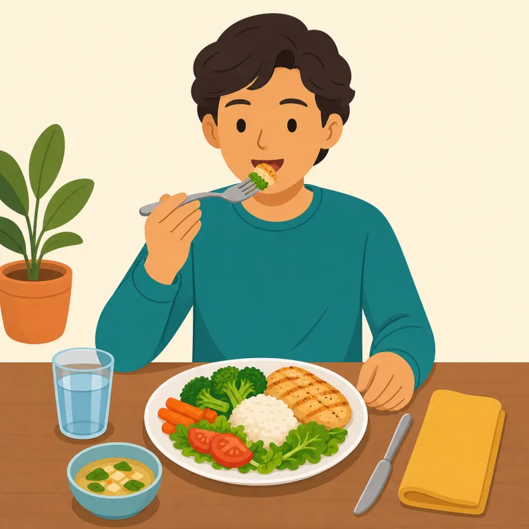 dine（食事をする・動詞）の覚え方イラスト — dine は eat より改まった響きがあり、レストランや招待の場での食事によく使う