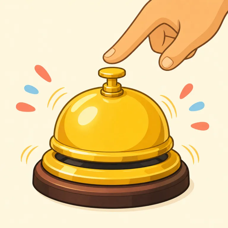 ding（チーン / 鳴る音・名詞）の覚え方イラスト — ding はベルや電子レンジが一度「チーン」と鳴る短い高音を、そのまま音の感覚で表す語
