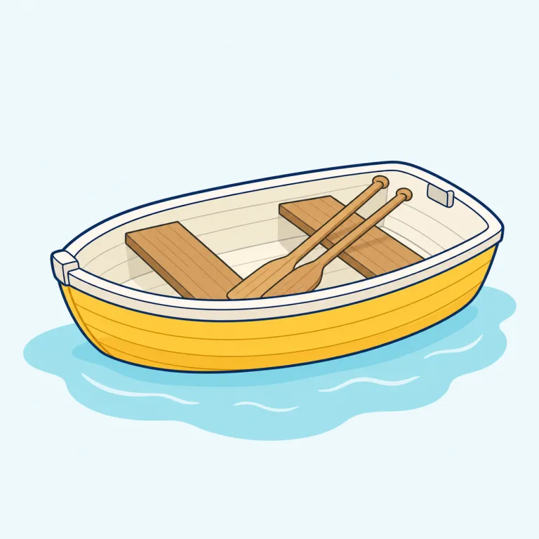 dinghy（小型ボート、ディンギー・名詞）の覚え方イラスト — boat の仲間として覚える