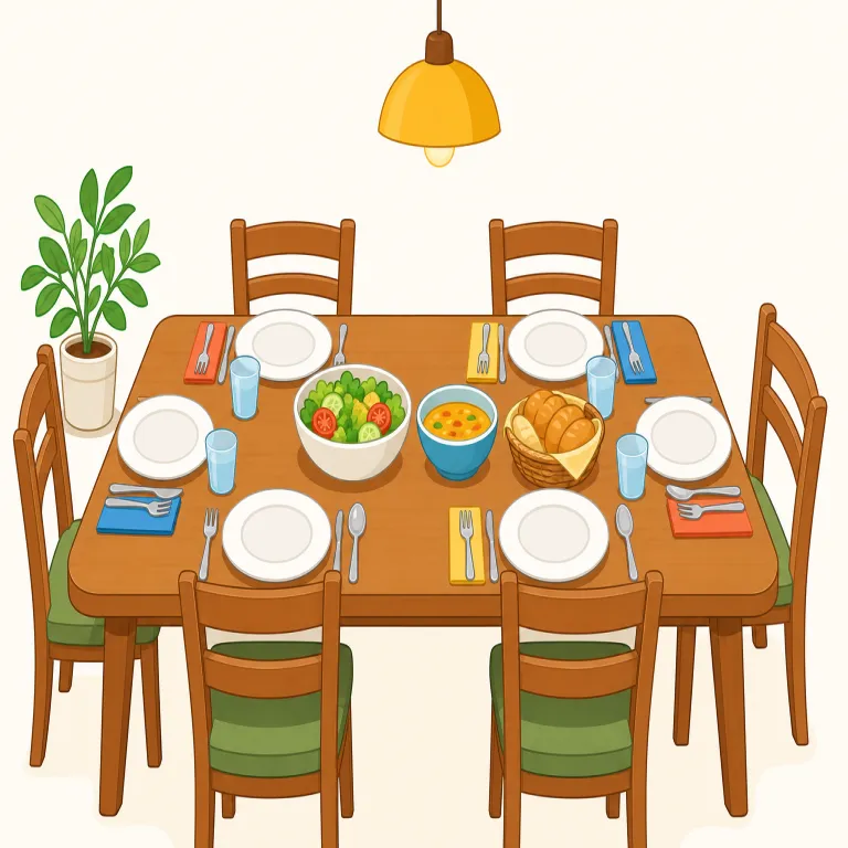 dining（食事の・adjective）の覚え方イラスト