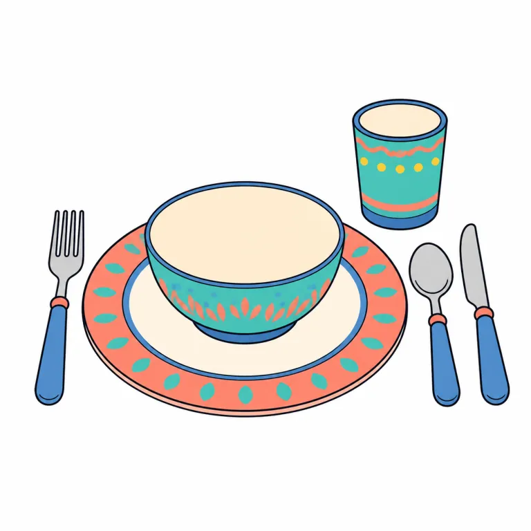 dinnerware（食器・noun）の覚え方イラスト