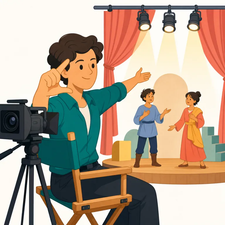 directorial（演出の、監督としての・形容詞）の覚え方イラスト — director が分かれば覚えやすい形