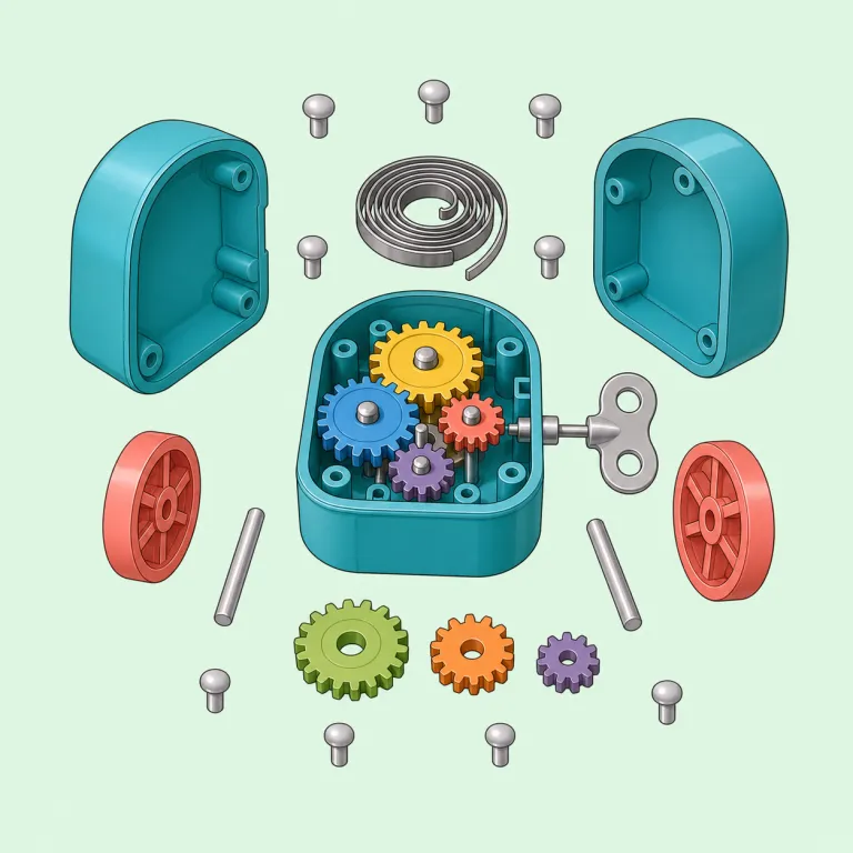 disassembly（分解・名詞）の覚え方イラスト — assembly を「部品を集めて組み立てること」と知っていれば、その前に dis- が付くことで「まとまったものを外してばらす」と逆向きに捉えられる