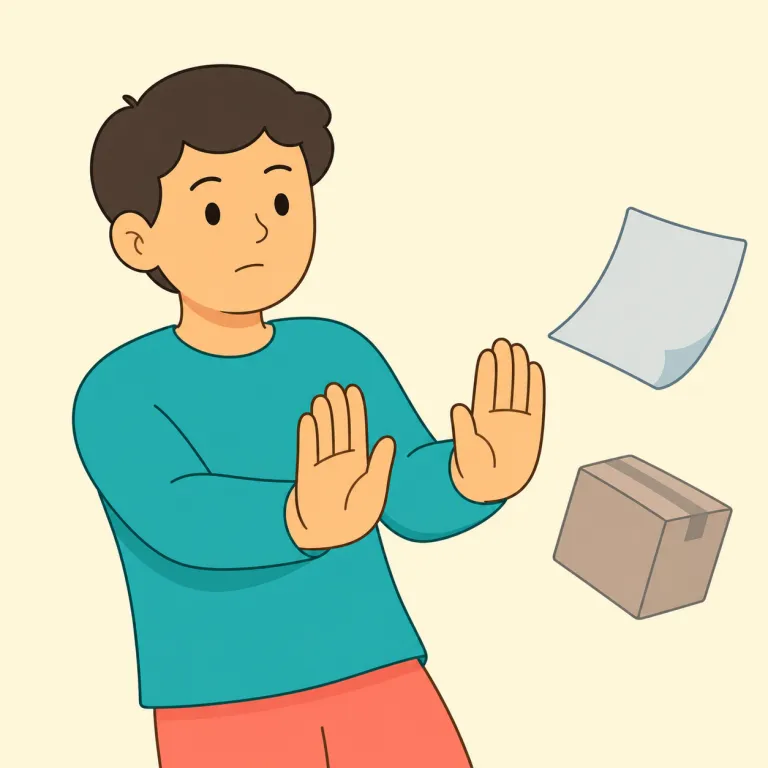 disclaim（否認する・動詞）の覚え方イラスト — claim は「主張する」です